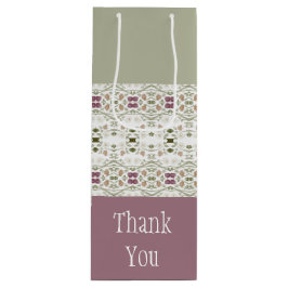 優美なフローラ パターン（の模様が）ある ワインギフトバッグ