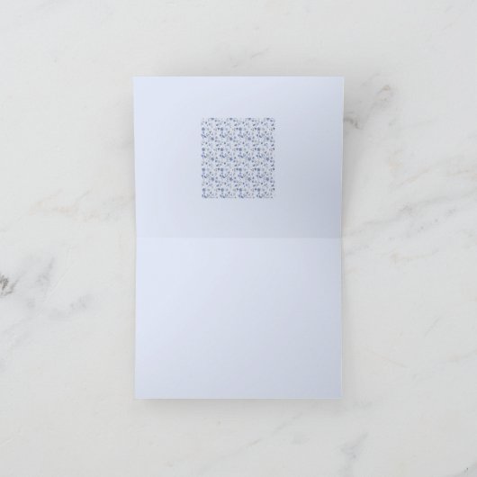 優美なブルーの全大事な行事/カー空白のド サンキューカード (内部)