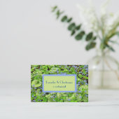 優美なラベンダーブルーの花果樹葉Bu 名刺 (スタンド正面)