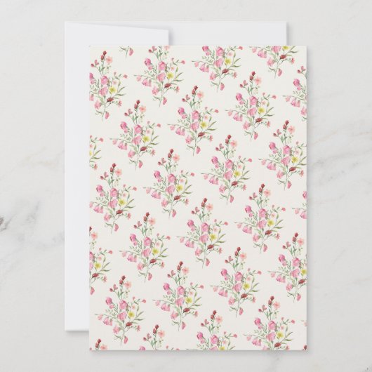 優美なロマンチックフローラアーチ春庭園の結婚式 招待状 (裏面)