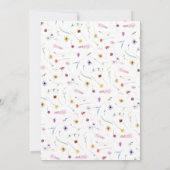 優美なワイルドフラワーブライダルシャワー 招待状 (裏面)