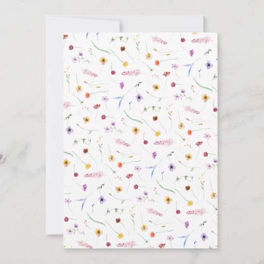 優美なワイルドフラワーブライダルシャワー 招待状 (裏面)