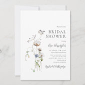 優美なワイルドフラワーブライダルシャワー 招待状 (正面)