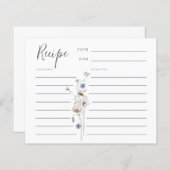 優美なワイルドフラワーレシピカード (正面/裏面)