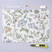 優美なヴィンテージの花とミツバチのパステル 薄葉紙 (クラフト)