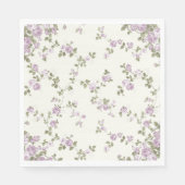 優美なヴィンテージラベンダーバラ紙ナプキンス スタンダードランチョンナプキン (正面)