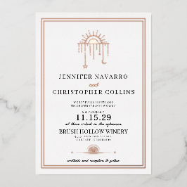 優美な天空と詳細結婚式招待状 箔招待状