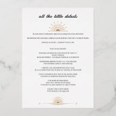 優美な天空と詳細結婚式招待状 箔招待状 (裏面)