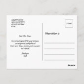 優美な手で卒業表明ありがとう ポストカード (裏面)