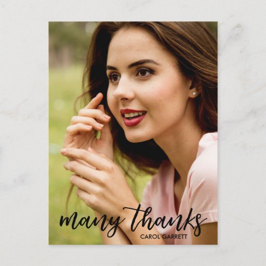 優美な手で卒業表明ありがとう ポストカード (正面)