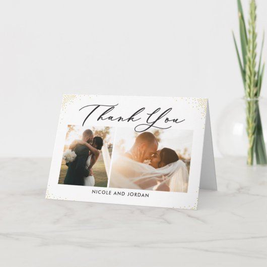 優美な振り掛け編集可能カラーサンキューカード サンキューカード (正面)