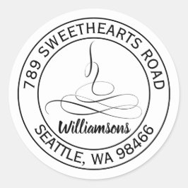 優美な書結婚道の丸い住所ステッカー ラウンドシール