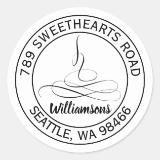 優美な書結婚道の丸い住所ステッカー ラウンドシール