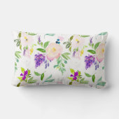 優美な水彩花 | 牡丹とウィステリア ランバークッション (裏面)