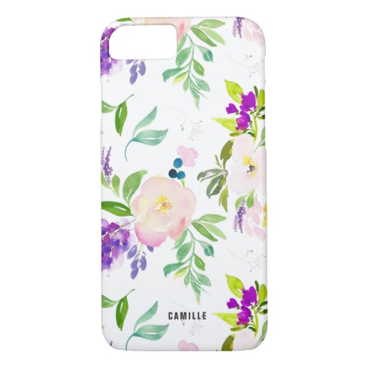 優美な水彩花 | 牡丹とウィステリア Case-Mate iPhoneケース (裏面)