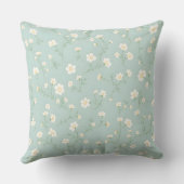 優美な白い花の柄モダン.屋外 クッション (裏面)