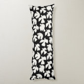 優美な白い飛んでいるハト模様 ボディピロー (裏面 (縦))