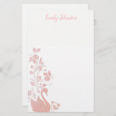 優美な白鳥のパーソナライズな文房具 便箋 (正面/裏面)