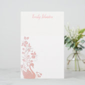 優美な白鳥のパーソナライズな文房具 便箋 (スタンド正面)