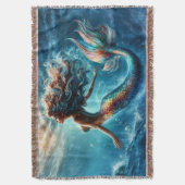 優美な神秘の海の人々の人魚のシーン スローブランケット (正面縦)