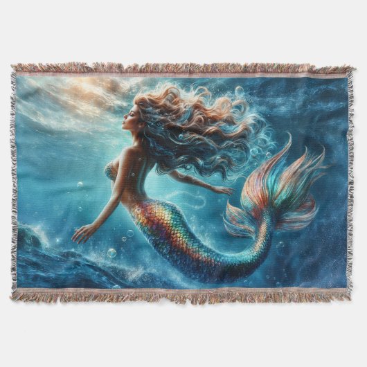 優美な神秘の海の人々の人魚のシーン スローブランケット (正面)