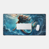 優美な神秘の海の人々の人魚のシーン デスクマット (キーボード&マウス)