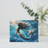 優美な神秘の海の人々の人魚のシーン ポストカード (スタンド正面)