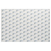 優美な空：青みがかった百日鶴 ファブリック (ヤード)