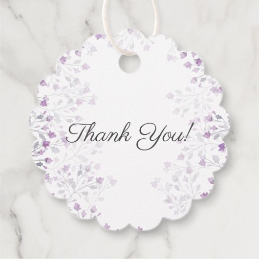 優美な紫のフローラ初の聖餐式 フェイバータグ (裏面)