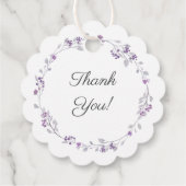 優美な紫のフローラ初の聖餐式 フェイバータグ (裏面)