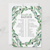 優美な緑の草木のブライダルは彼女むしろ梳きます 招待状 (正面)