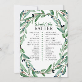 優美な緑の草木のブライダルは彼女むしろ梳きます 招待状