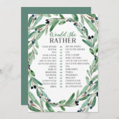 優美な緑の草木のブライダルは彼女むしろ梳きます 招待状 (正面/裏面)