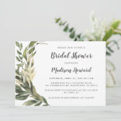 優美な緑の草木のブライダルシャワー 招待状 (スタンド正面)
