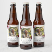 優美な芍薬の写真 追悼式 ビールラベル (ボトル)