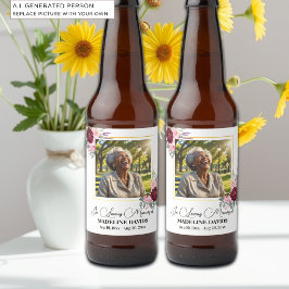 優美な芍薬の写真 追悼式 ビールラベル