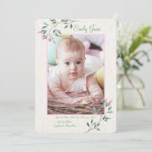 優美な花写真誕生のお知らせ 招待状 (スタンド正面)