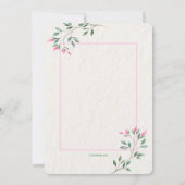 優美な花写真誕生のお知らせ 招待状 (裏面)