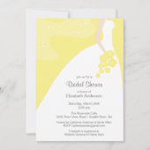 優美な花嫁のブライダルシャワーの招待状の黄色 招待状 (正面)