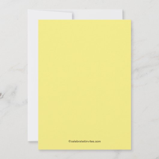 優美な花嫁のブライダルシャワーの招待状の黄色 招待状 (裏面)