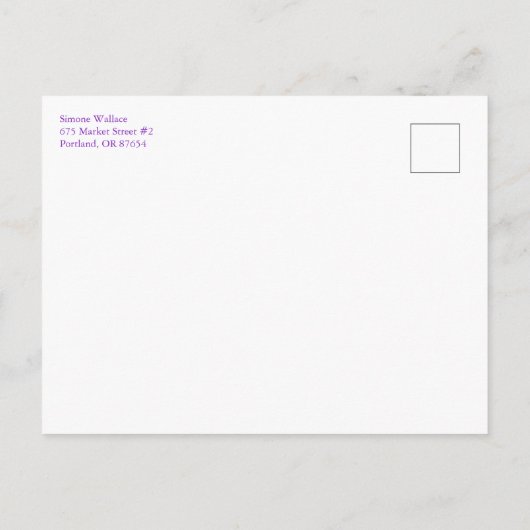 優美な花模様エレガントシックカスタムベビーシャワー インビテーションポストカード (裏面)