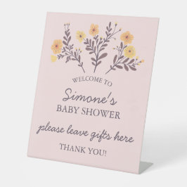 優美な花模様エレガントシックカスタムベビーシャワー 台座サイン