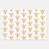 優美な花模様エレガントシンプルシックギフト ラッピングペーパーシート (正面)