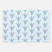 優美な花模様エレガントシンプルシックギフト ラッピングペーパーシート (正面)
