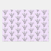 優美な花模様エレガントシンプルシックギフト ラッピングペーパーシート (正面)