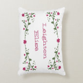 優美な花模様パーソナライズされた装飾枕 アクセントクッション (正面(垂直))