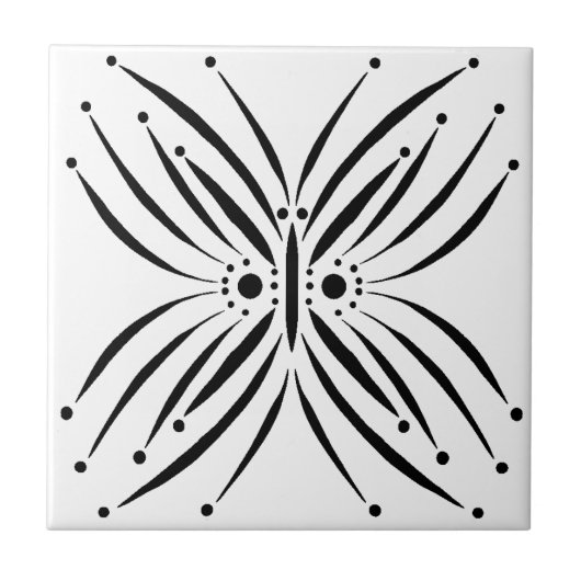 優美な蝶 タイル (正面)