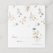 優美な野生の花の花模様素朴ボホ結婚ズ プレイスカード (外部開封)