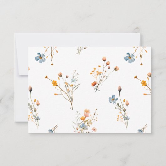 優美な野生の花の花模様素朴ボホ結婚ズ 出欠カード (裏面)