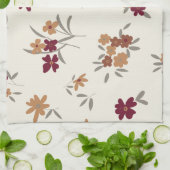 優美な金ゴールドマルーンフローラルパターン キッチンタオル (折り畳み)